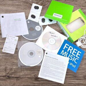 Apple iPod Shuffle 1st Gen Orig Box CDs Manuals Lanyard Earbud Covers No Player